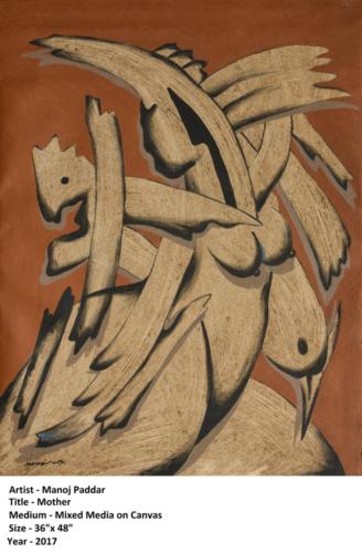 Mother, Mixed Media on Canvas,Size 36x48 inches