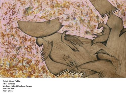 Untitled,Mixed Media on Canvas,Size-60x96 inches