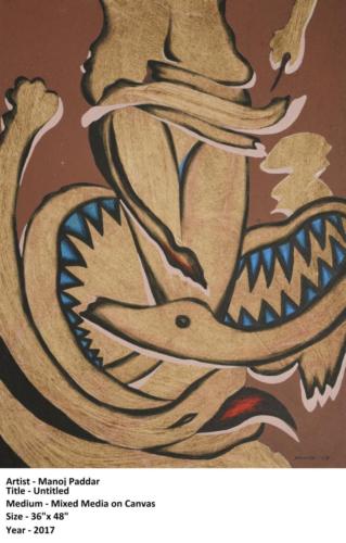 Untitled,Mixed Media on Canvas,Size- 36x48 inches