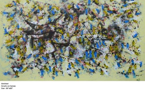 Untitled, Acrylic Colour on Canvas,36x60 inches..