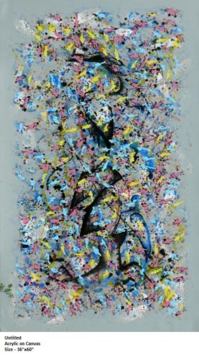 Untitled, Acrylic Colour on Canvas,Size-36x60 inches