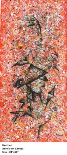 Untitled, Acrylic Colour on Canvas,Size - 24x60 inches