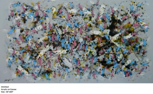 Untitled, Acrylic Colour on Canvas,Size - 36x60 inches