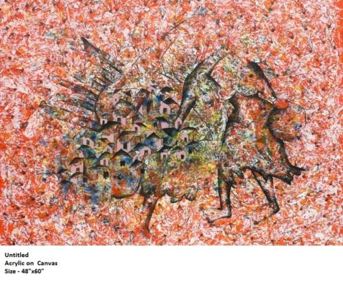 Untitled, Acrylic Colour on Canvas, Size - 48x60 Inches