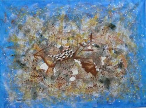 Untitled, Acrylic Colour on Canvas, Size - 60 x 84 inches