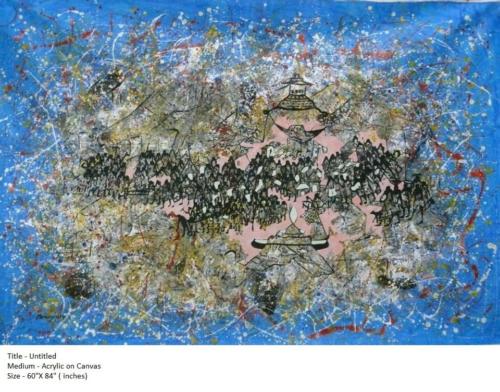 Untitled, Acrylic on Canvas, Size - 60 X 84 inches