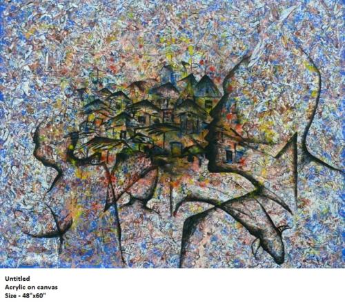 Untitled, Acrylic on Cnavas, Size - 48x60 inches