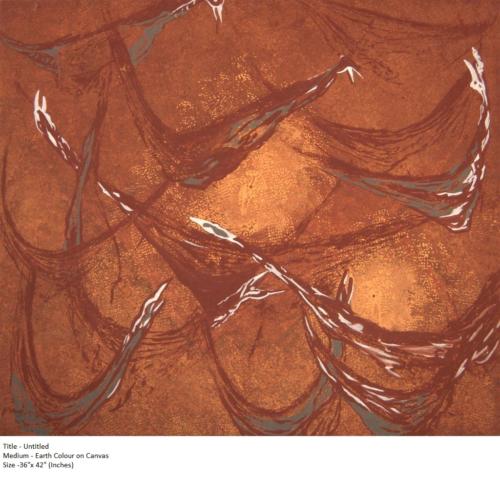 Untitled, Earth Colou on Canvas, Size- 36x42 inches