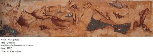 Untitled, Earth Colour on Canvas,Size-30x84 inches