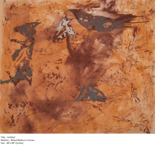 Untitled, Earth Colour on Canvas,Size - 48x48