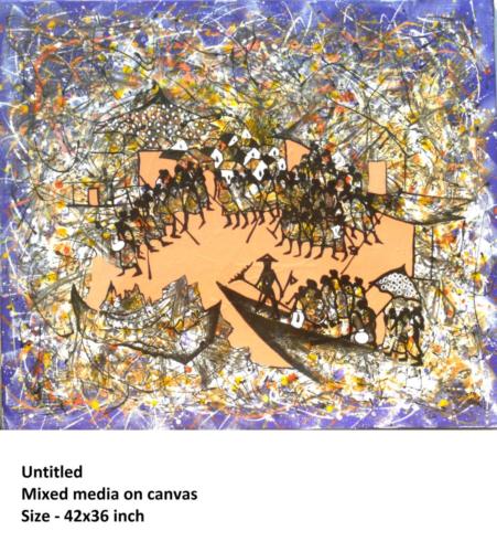 Untitled, Mixed Media  on Canvas, Size-36 X 42 inches