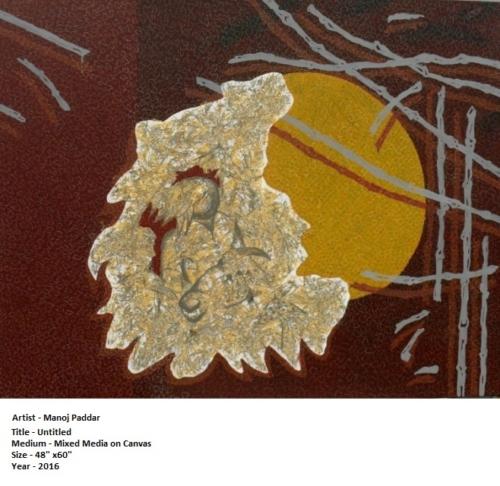 Untitled, Mixed Media on Canvas,Size--48x60 inches