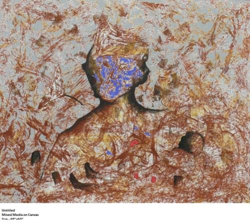 Untitled, Mixed Media on Canvas,Size-48x60 inches