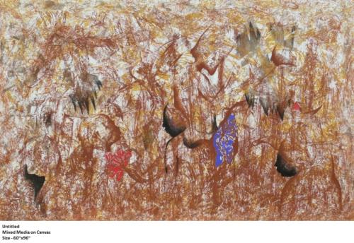 Untitled, Mixed Media on Canvas,Size-60x96 inches