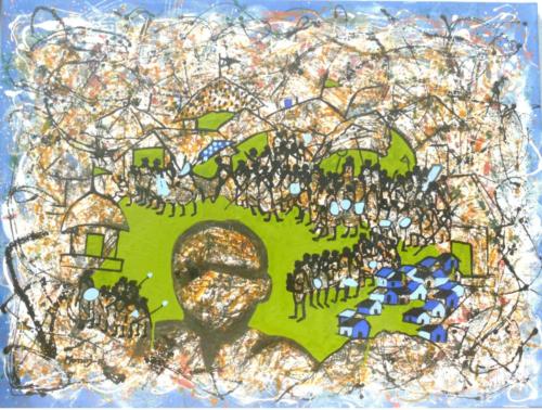 Untitled, Mixed Media on Canvas, Size-36x42 inches