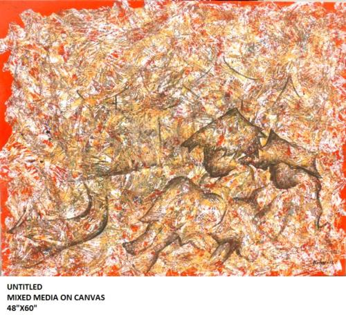 Untitled, Mixed Media on Canvas, Size-48x60 inches.