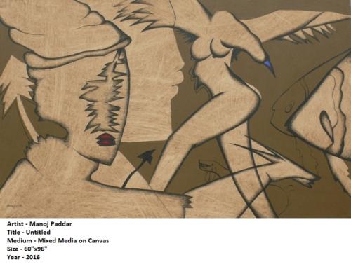 Untitled, Mixed Media on Canvas, Size - 60x96 inches