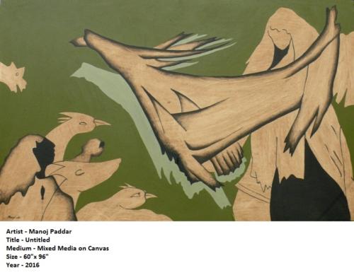 Untitled, Mixed Media on Canvas, Size - 60x 96 inches