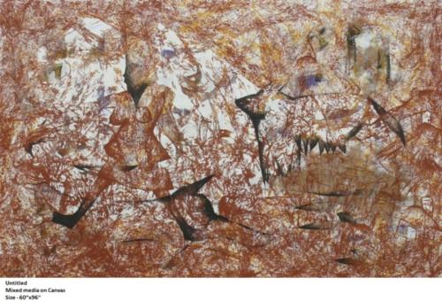 Untitled, Mixed Media on Canvas, Size - 60x 96inches
