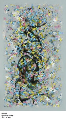 Untitled,  Acrylic Colour on Canvas, Size - 36x60 inches