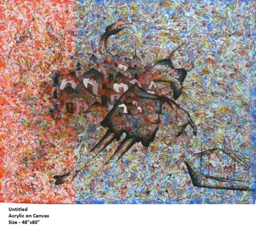 Untitled,  Acrylic on Canvas, Size- 48x60 inches