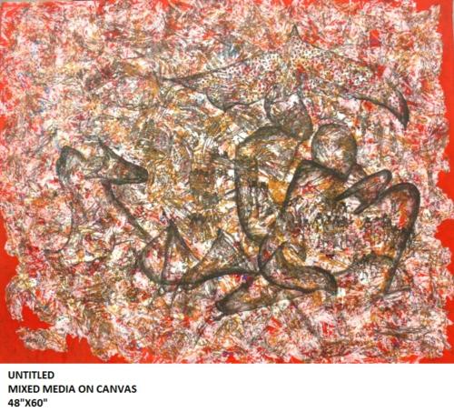 Untitled Mixed Media on Canvas, Size- 48x60 inches