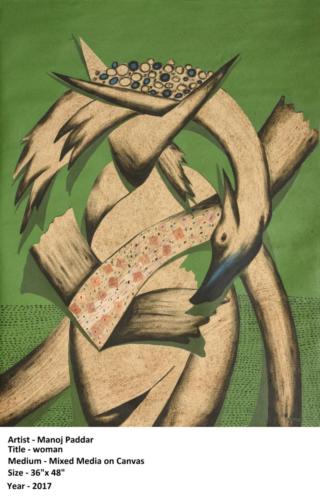 Woman, Mixed Media on Canvas, Size - 36x48 inches