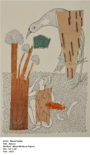 Nature,Mixed Media on Paper, Size-14z24 inches