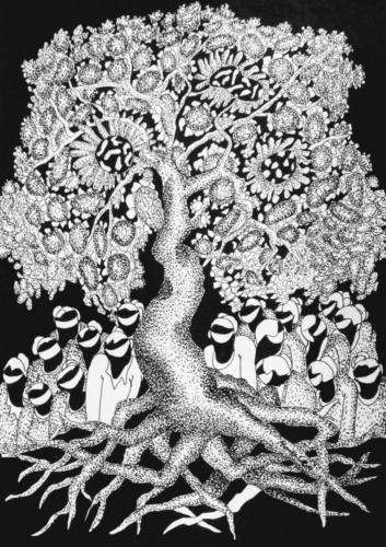 Tree ,Pen  Ink on Paper, Size - 8X 11.5 inches