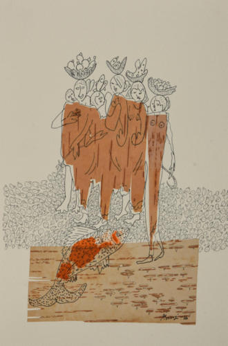 Untitled,Mixed Media on Paper, Size-14x24 inches.,