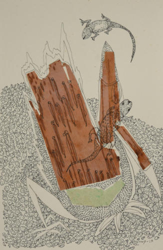 Untitled,Mixed Media on Paper, Size-8x 14 inches