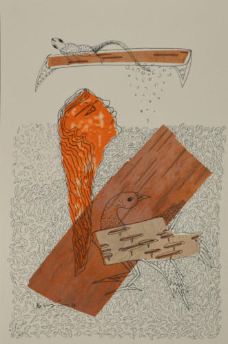 Untitled,Mixed Media on Paper, Size- 14x24  inches