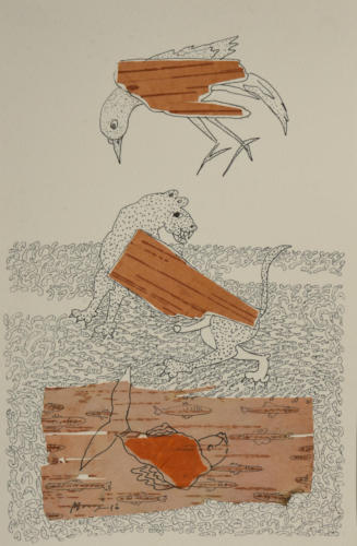 Untitled,Mixed Media on Paper, Size-  14x24 inches