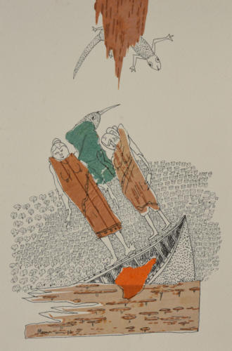 Untitled,Mixed Media on Paper, Size -14z24 inches