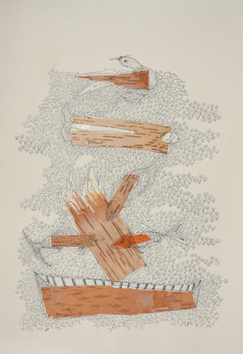 Untitled,Mixed Media on  Paper,Size- 14x24 inches