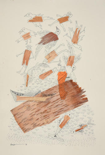 Untitled, Mixed Media  on Paper,Size- 14x24 inches