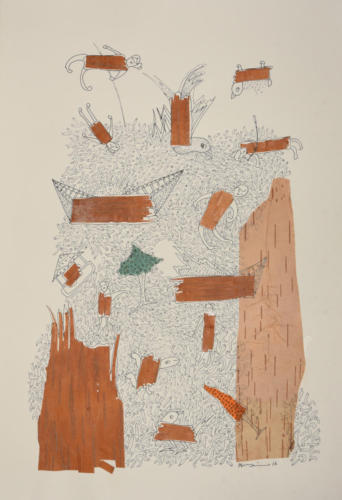 Untitled.,,Mixed Media on Paper,Size- 14x24 inches