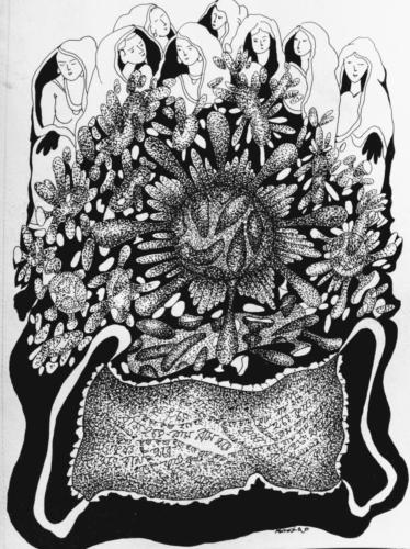 Untitled ,Pen  Ink on Paper, Size - 8X 11.5 inches