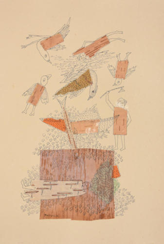 Untitled  ,Mixed Media on Paper,Size- 14x24 inches