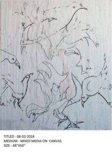 08-03-2018,Mixed Media on Canvas, size - 48 X 60 Inches