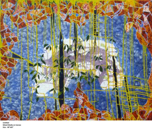 Untitled, Mixed Media on Canvas,Size - 48x60 Inches