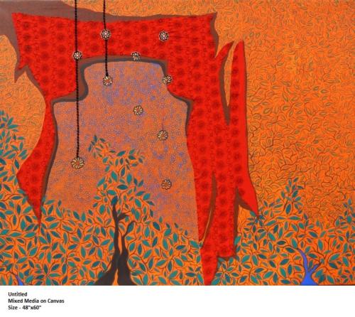 Untitled, Mixed Media on Canvas,Size - 48x60 Inches (2)