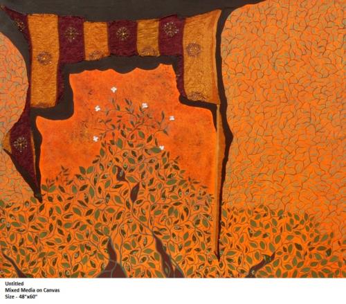 Untitled, Mixed Media on Canvas,Size - 48x60 Inches (3)