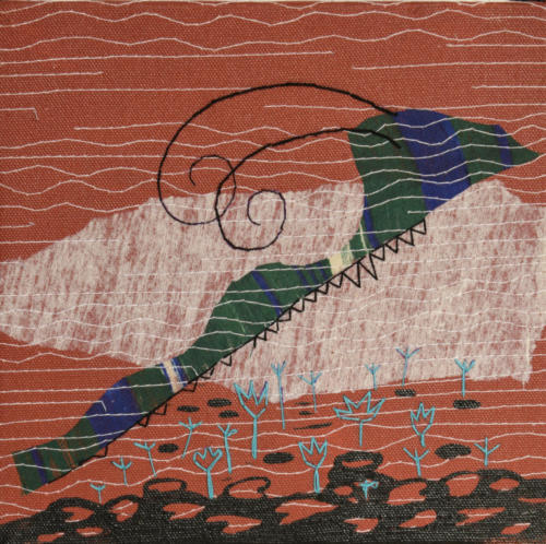 Untitled, Mixed Media on Canvas (Paper,Cloth,Stitches,weaving etc),Size - 8 X 8 Inches (3)