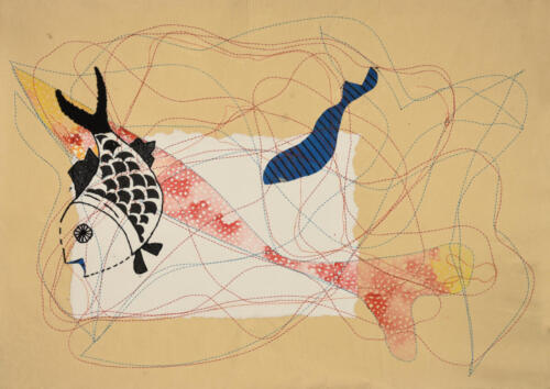 Fish , Mixed Media on Paper, Size - 16X21.5 Inches