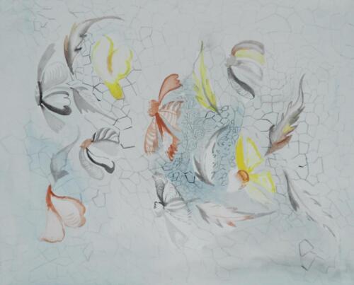 Flower, Water Colour on Paper,Size - 12 x15 Inches.