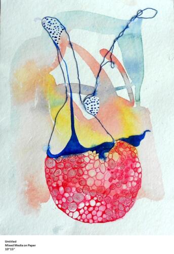 Untitled,Mixed Media on Paper, Size -10x15 Inches.