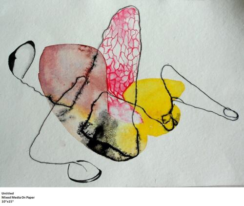Untitled,Mixed Media on Paper, Size -10x15 Inches