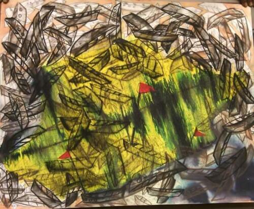 Untitled, Mixed Media on Paper, Size - 18x30 inches (2)