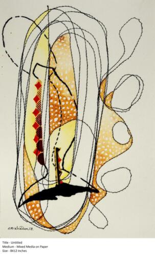 Untitled, Mixed Media on Paper, Size - 8X12 Inches